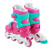 Patins In Line Infantil P/ Menina Nº 34 Ao 38 + Kit Proteção