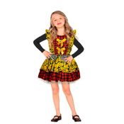 Vestido Feminino Infantil Festa Junina Caipirinha Girassol