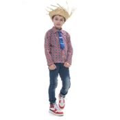 Roupa Festa Junina Infantil Camisa Xadrez Chapeu e Gravata