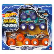 Multipack c/ 2 Monster Trucks e 2 Big Rigs Power Smashers - Tiger Shark e Mega-Wrex - Hot Wheels