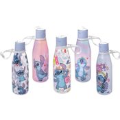 Garrafa Infantil Stitch 530ml Plástico Com Tampa Abre Fácil