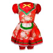 Vestido Feminino Infantil Festa Junina Caipira Com Culote