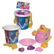 Disney Princesa Conjunto Balde Praia Areia Original, Rosita, Brinquedo Baldinho Com 7 Acessórios