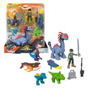 Multipack c/ 6 Figuras, 3 Acessórios e 1 Lançador - Jurassic World Recomeço - Imaginext - Fisher Price - Mattel