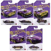 Kit com 5 Miniaturas Purple and Gold - Mix 2 - Aniversário 57 Anos - 1/64 - Hot Wheels