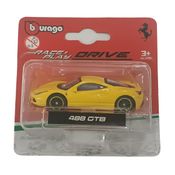Miniatura Carro Ferrari 488 Gtb 1/64 Amarelo Bburago 56000