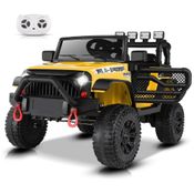 Mini Carro Elétrico Infantil Hikole 12V, Controle Remoto, Bluetooth, Luzes de LED, Cinto de Segurança, Rodas Motorizadas