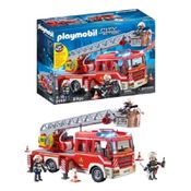 Playmobil Caminhão de bombeiros Com Escada C/ luz e Som e 3 bonecos  – 89 peças