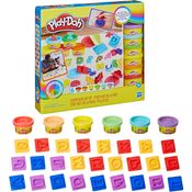 Massinha Play Doh Moldes De Letras com 06 Potes de Massa