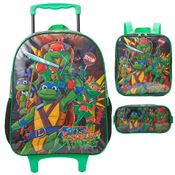 Kit Mochila Lancheira Estojo Xeryus Tartarugas Ninja X Preto