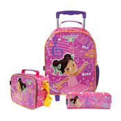 Kit Mochila Lancheira e Estojo Dermiwill Bailarina Rosa