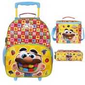 Kit Mochila Rodinha Lancheira Estojo Dermiwill José Comilão