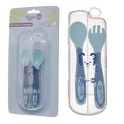 Kit Talheres Plastico Flexivel Com Capinha Tigor BB Little