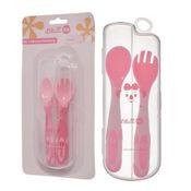 Kit Talheres Plastico Flexivel Com Capinha Lilica BB Little