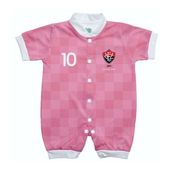 Macacão Bebê Vitória Curto Rosa - Torcida Baby