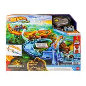 Pista RacerVerse Crash and Splash - Spinosaurus X Velociraptor - Jurassic World Recomeço - Hot Wheels - Mattel