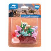 Brinquedo Coleção Dinossauros Sortidos Blister com 5 + 3 Acessórios