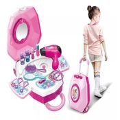 Maleta Carrinho Maquiagem Dia Da Beleza C/ Secador Menina