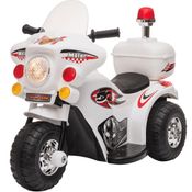 Moto Eletrica Infantil Importway Motorcycle Policia 6V Branco