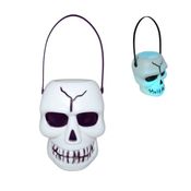 Balde de Caveira Halloween com Luzes Coloridas – Fantasia Infantil, Decoração e Doces