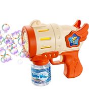 Brinquedo Bolinhas de Sabão com Luz Pistola Automática Bolhas Presente Dia Crianças