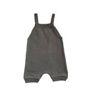Jardineira Romper de Tricô Liso Tricô Kids Cinza