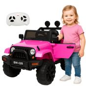 Mini Carro Elétrico Jipe Importway Rosa 12V com Controle Remoto