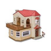CASA TELHADO VERMELHO COM LUZES SOTAO SECRETO SYLVANIAN - EPOCH MAGIA