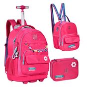 Kit Mochila de Rodinhas Oficial Rebecca Bonbon RB24100 ROSA