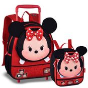 Kit Mochila Rodinhas Lancheira Minnie Tsum Tsum Disney Clio