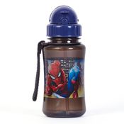Garrafa Escolar 350ml Marvel Homem Aranha com Canudo Preta