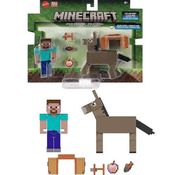 Minecraft Legends Steve e Burro Mattel GTT53