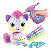 Pelúcia Gatinha Kitty para Pintar e Lavar Air Brush - FUN