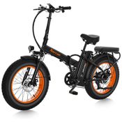 Bicicleta Elétrica Dobrável de Pneus Grossos, Bateria Removível de Lítio 48V 624Wh, Motor sem Escovas de Pico 1100W, Velocidade Máxima 45,1 km/h, Disp