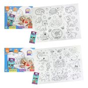 Tapete de Colorir Lavável com Caixa de Giz de Cera - Reutilizável - Brinquedo Criativo Infantil - Sortido
