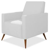 Poltrona Decorativa Pés Palito Thessa P04 Corano Branco - Mpozenato
