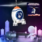 Foguete Infantil Com Sensor Luz Mini Recarregável Branco Led