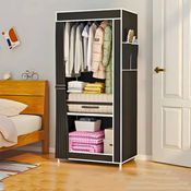 Guarda Roupa Preto Closet Solteiro Organizador com Capa