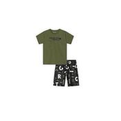Conjunto Curto Tigor T Tigre Blusa e Bermuda Verde Militar