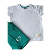 Conjunto Curto Tigor T Tigre Blusa e Bermuda Branca e Verde