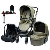 Kit Carrinho Moisés COMO 4 com Bebê Conforto + Bolsa Olive (Verde) e Base - ABC Design
