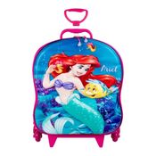Mochila 3d Pequena Sereia Ariel Com 6 Rodinhas Maxtoy 3855