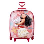 Mochila De Rodinhas 3d Princesa Moana Vermelho Maxtoy 3855