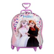 Mochila 3d Frozen Elsa E Anna Com 6 Rodinhas Maxtoy 3855