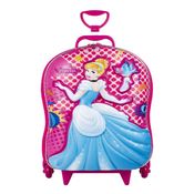 Mochila De Rodinhas 3d Princesa Cinderela Rosa Maxtoy 3855