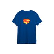 Camiseta Dry Fit Azul Manga Curta Superman Retrô