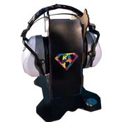 Abafador de ruidos Infinity Gray para Autistas de 26 DB com suporte decorativo Black