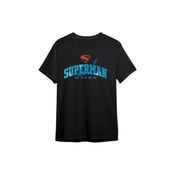 Camiseta Dry Fit Preta Manga Curta Superman Look Up