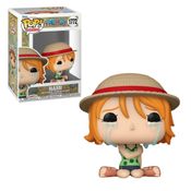 Funko Pop Nami 1772 One Piece Original com Chapéu de Palha e Cena Emocionante