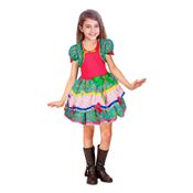 Vestido Feminino Infantil Festa Junina Quadrilha São João Com Bolerinho